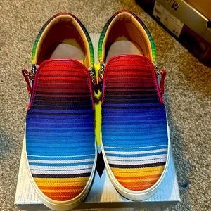 Serape slip ons